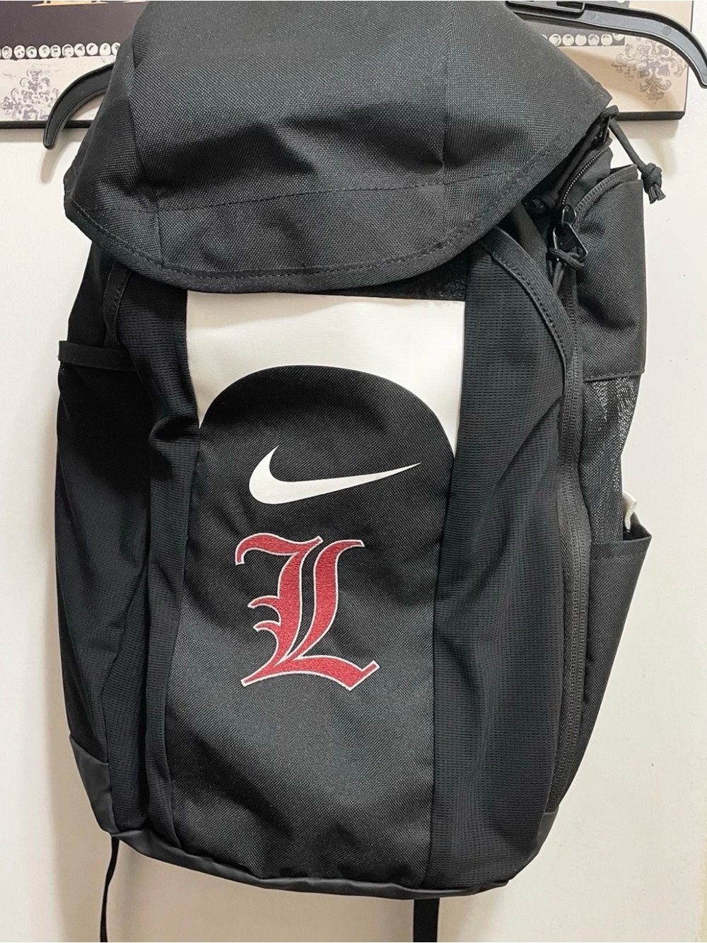 Nike Louisville Cardinals Backpack NCAA With "L" Logo Black Travel Sports Bag